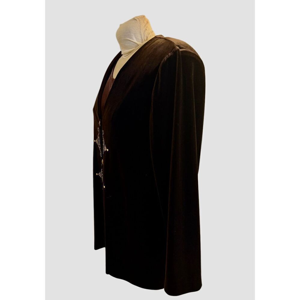 R & M Richards Velvet Cocktail Top/Jacket Faux Shell Plus Sz. 18 Holidays Party - Picture 5 of 8
